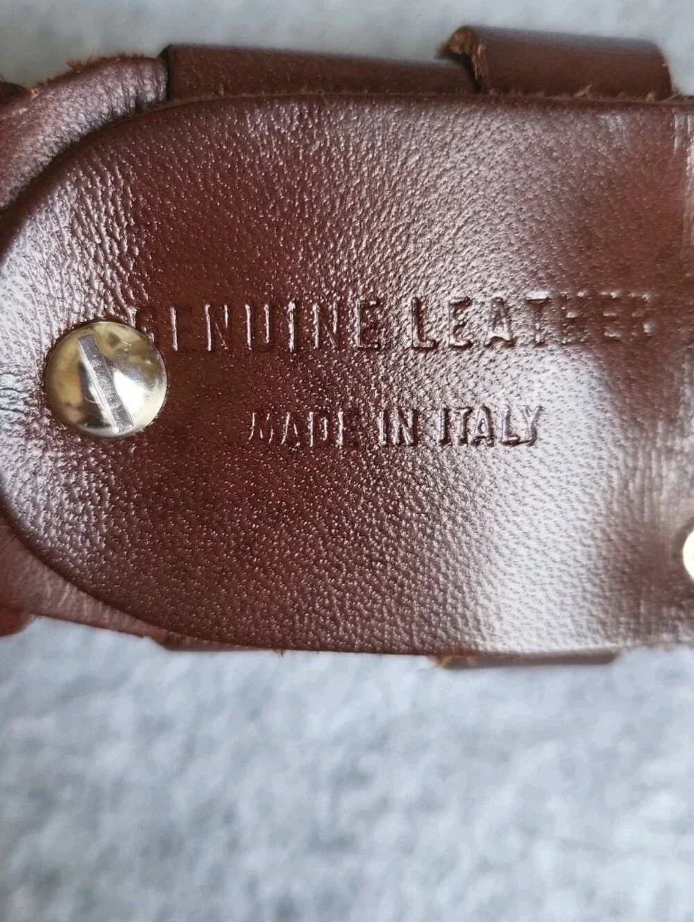 Italian Belt 38 Brown Leather Eyelets Grommets Rock Punk Grunge Streetwear Italy